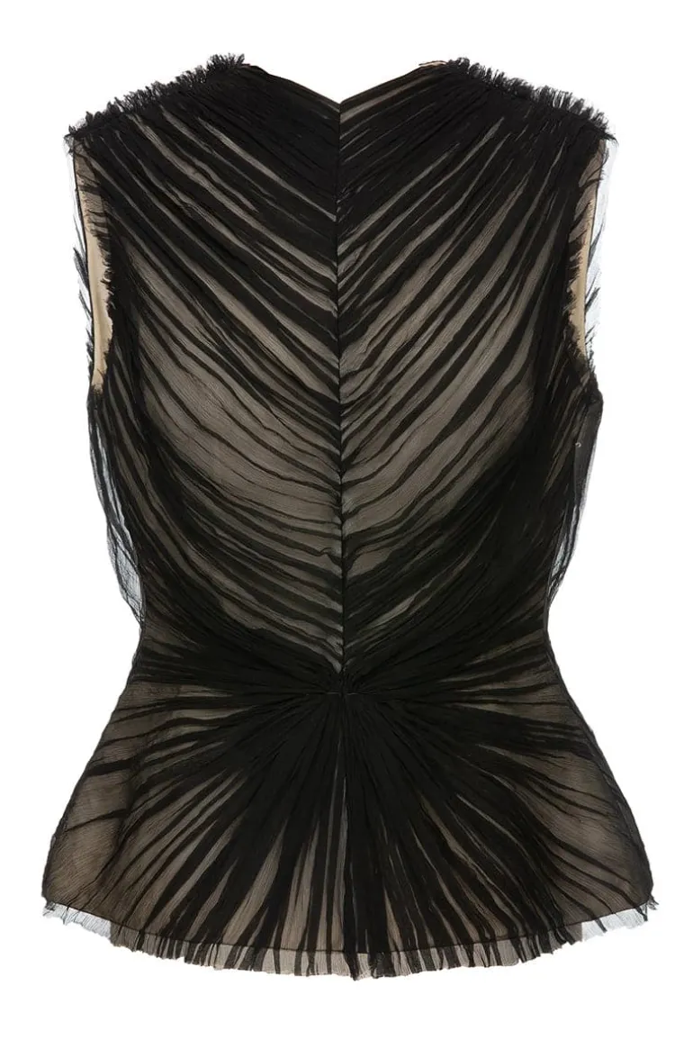 Tops<CULT MIA SHEER CORSET TOP Black