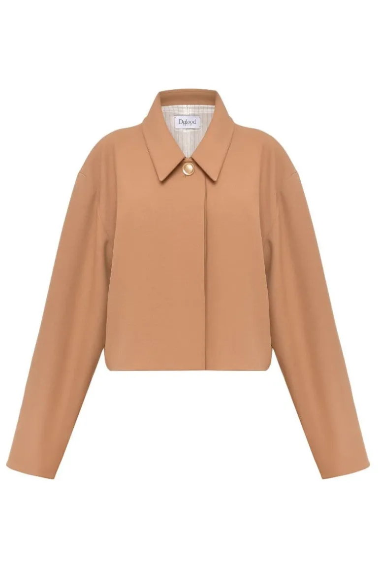 Jackets<CULT MIA SHONDA CROPPED JACKET WITH COLLAR Beige