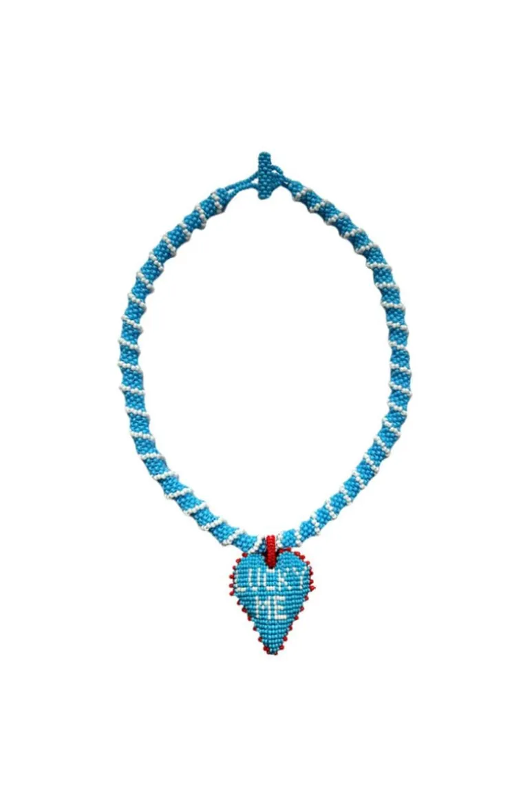 Necklaces<CULT MIA SHORT LUCKY ME TOTEM NECKLACE Blue/Red