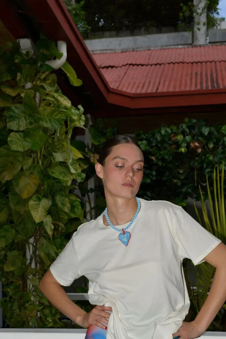 Necklaces<CULT MIA SHORT LUCKY ME TOTEM NECKLACE Blue/Red