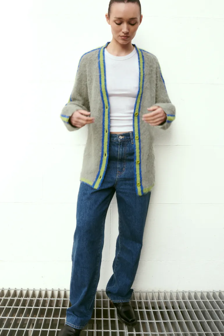 Knitwear<CULT MIA OVERSIZED MULTICOLORED SURI CARDIGAN Shy Green