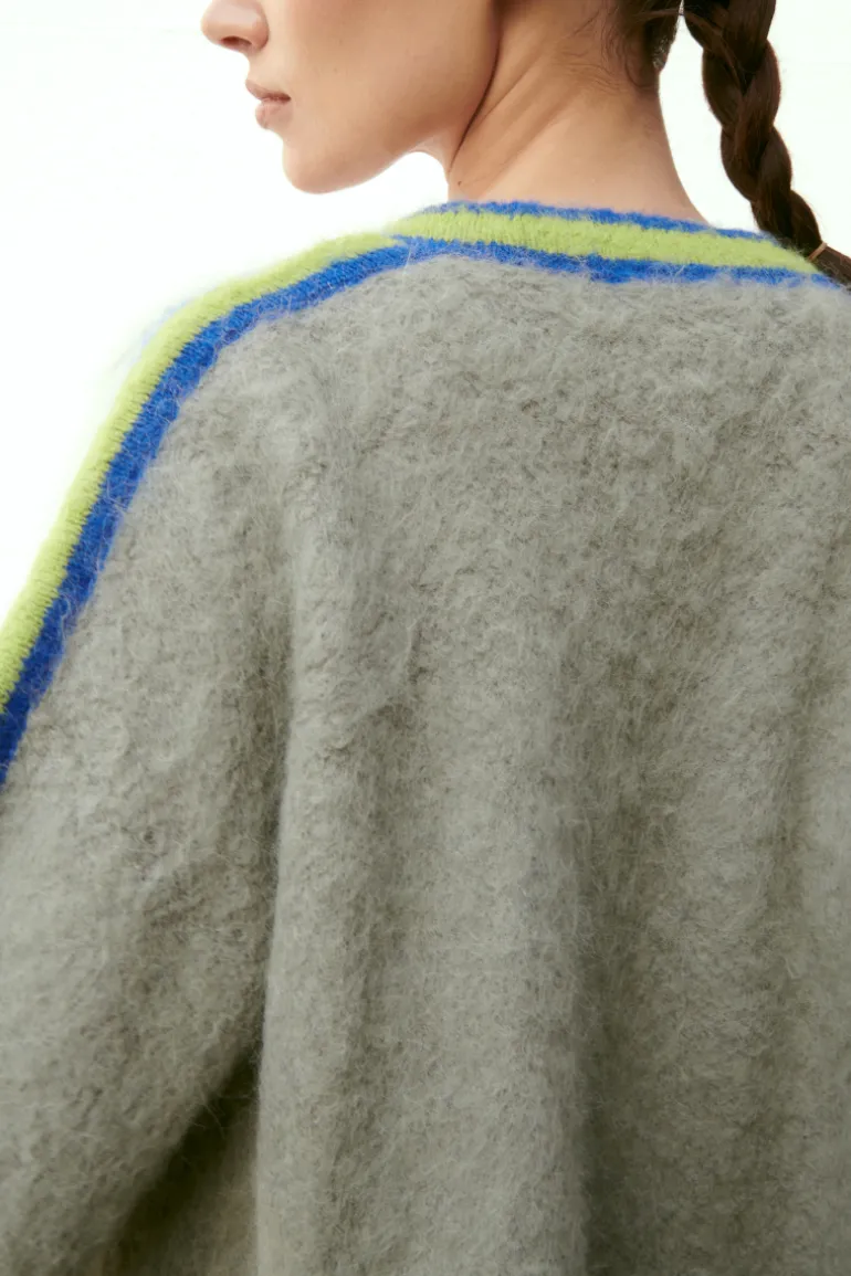 Knitwear<CULT MIA OVERSIZED MULTICOLORED SURI CARDIGAN Shy Green