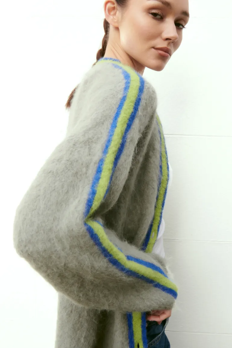 Knitwear<CULT MIA OVERSIZED MULTICOLORED SURI CARDIGAN Shy Green