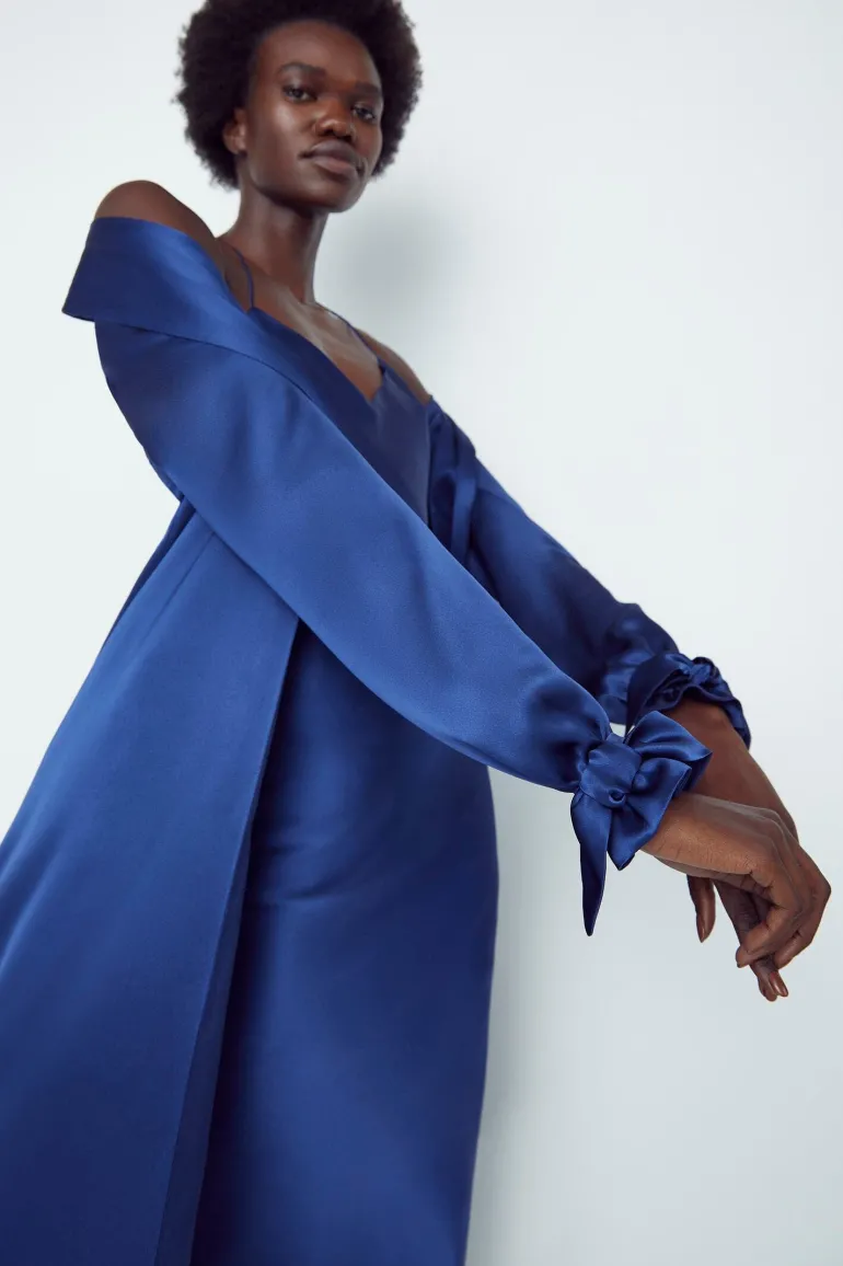 Coats<CULT MIA SILK DUSTER COAT Sapphire