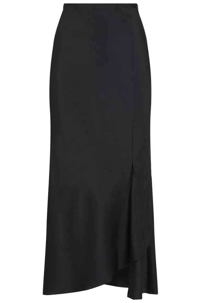 Skirts<CULT MIA SILK MIDI SKIRT Onyx