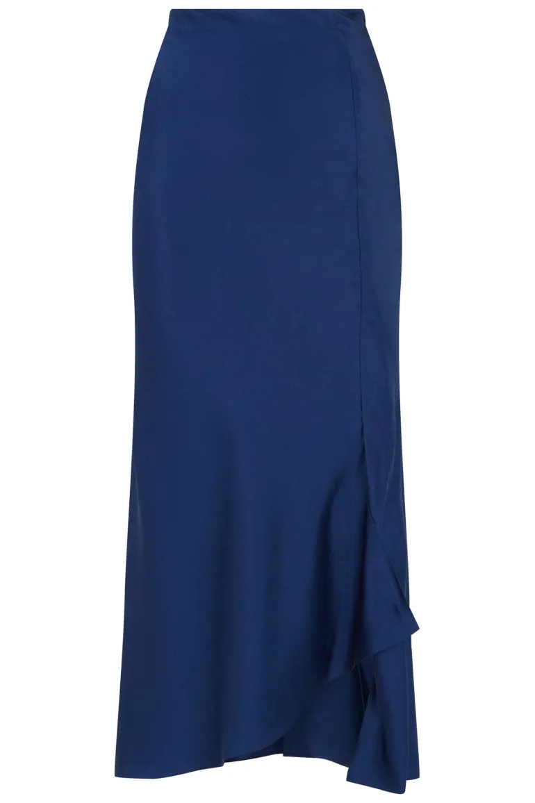 Skirts<CULT MIA SILK MIDI SKIRT Sapphire