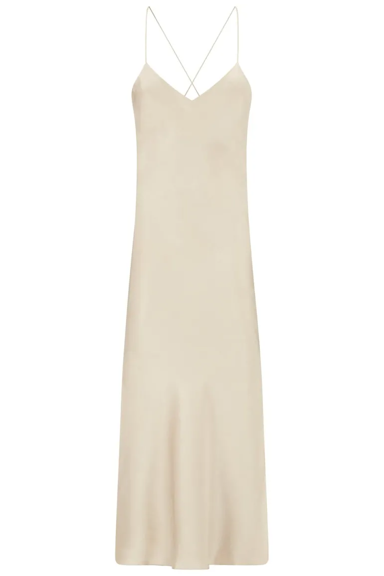 Dresses | Midi Dresses<CULT MIA SILK MIDI SLIP DRESS Oyster