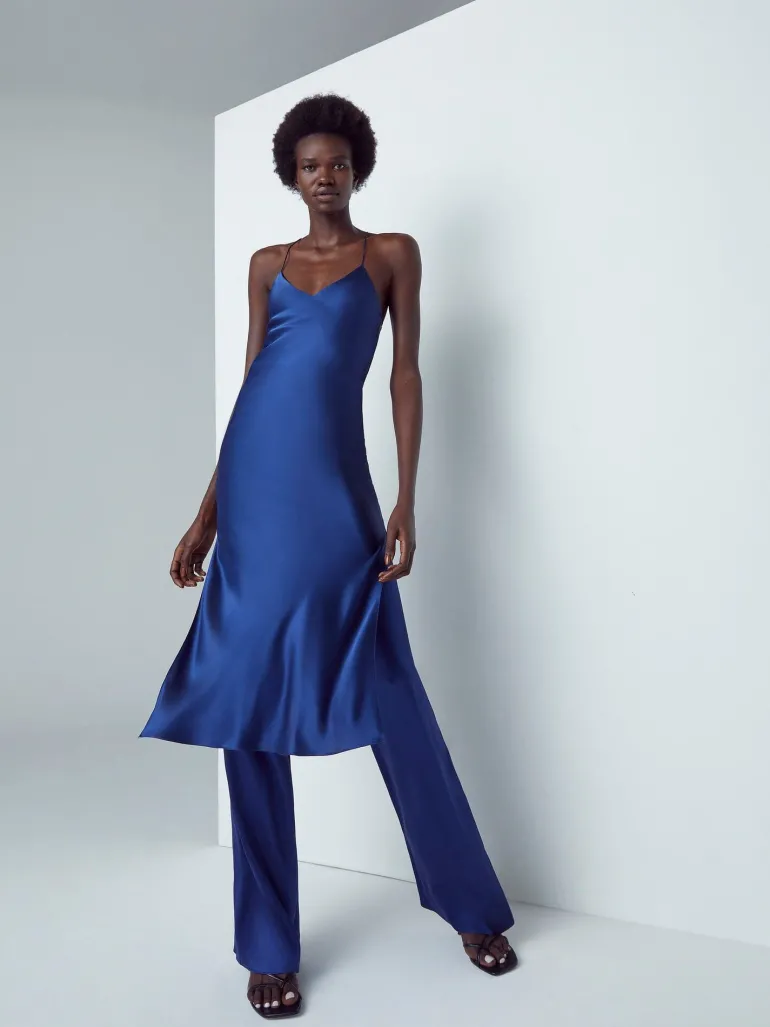 Dresses | Midi Dresses<CULT MIA SILK MIDI SLIP DRESS Sapphire