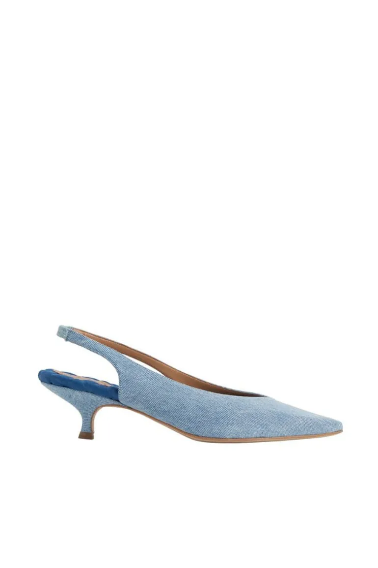 Heels<CULT MIA SILVANA SLINGBCK PUMPS Blue Denim