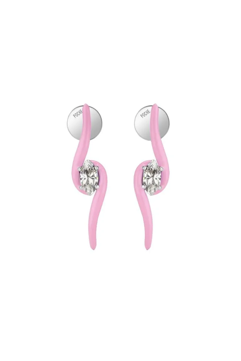 Earrings<CULT MIA SILVER AND LIGHT PINK SPLASH EARRINGS Silver/Light Pink