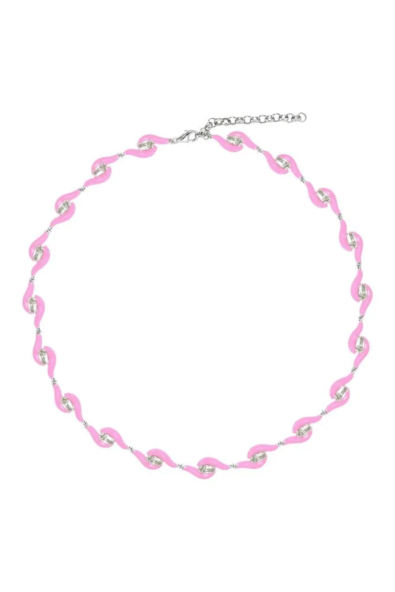 Necklaces<CULT MIA SILVER AND LIGHT PINK SPLASH NECKLACE Silver/Light Pink