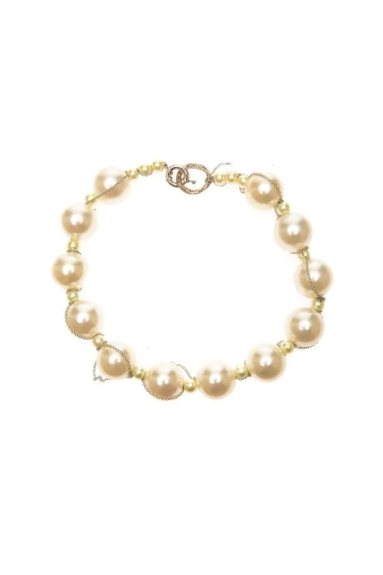 Necklaces<CULT MIA SILVER CHAIN AND PEARL NECKLACE Pearl & Silver