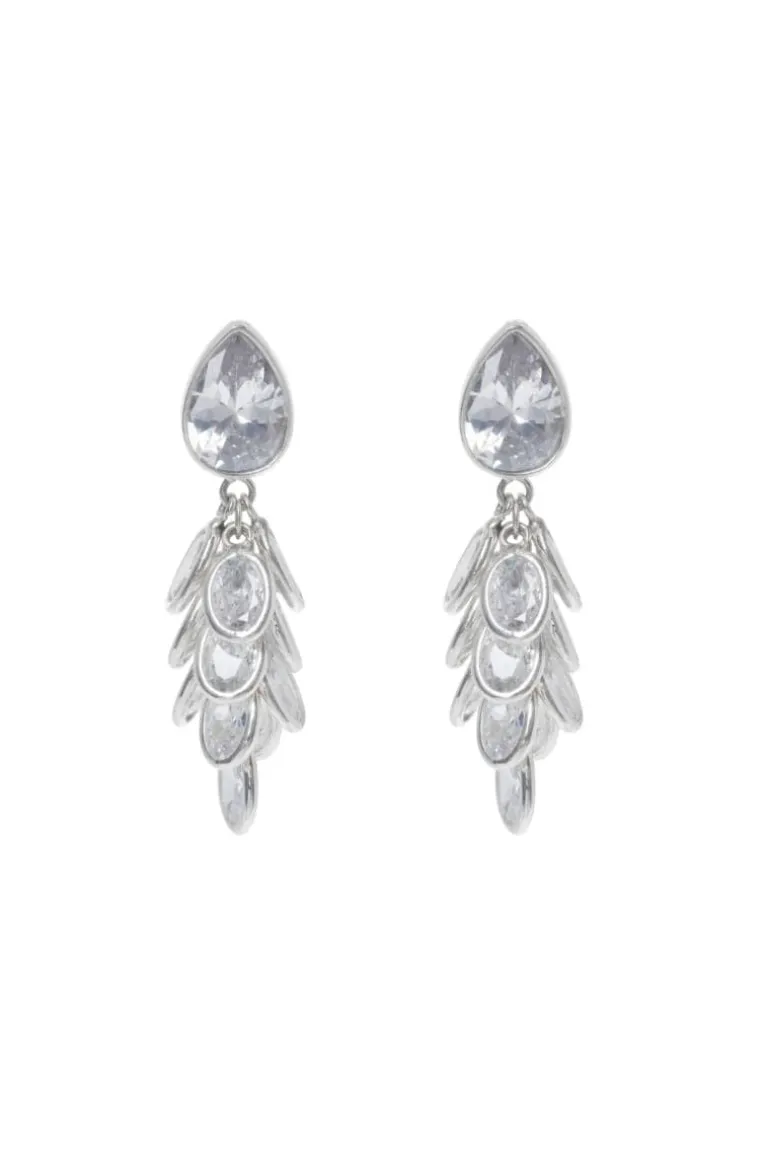 Earrings<CULT MIA CRYSTAL DROP PETITE EARRINGS Silver