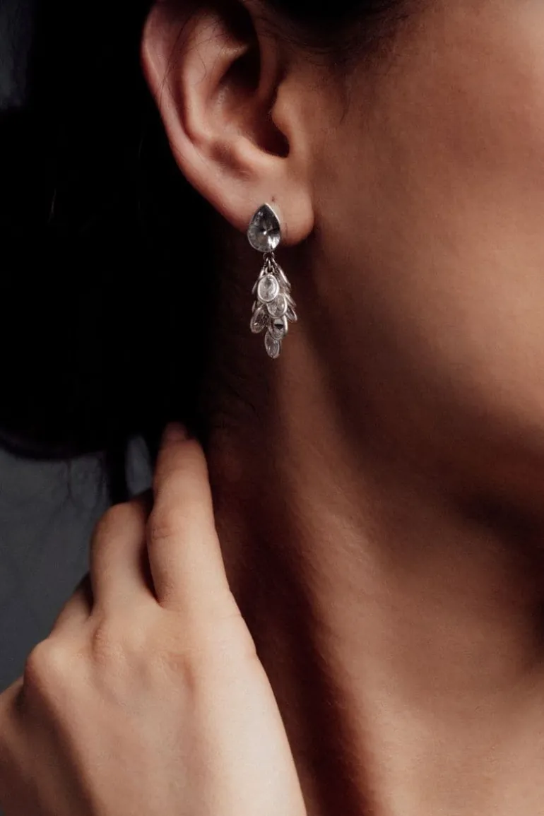 Earrings<CULT MIA CRYSTAL DROP PETITE EARRINGS Silver