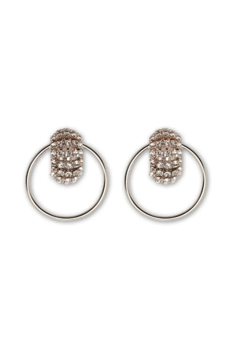 Earrings<CULT MIA CRYSTAL MARA HOOP EARRINGS Silver