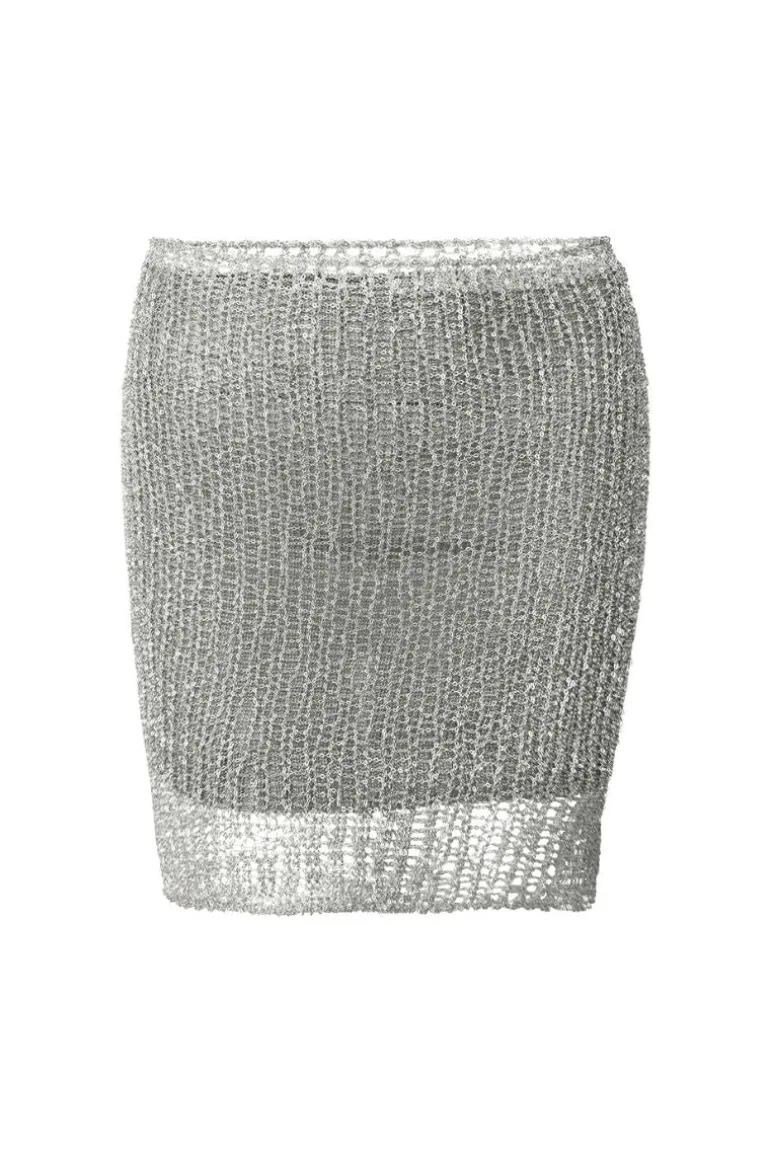 Skirts<CULT MIA MIDAS MINI SKIRT WITH SLIP Silver