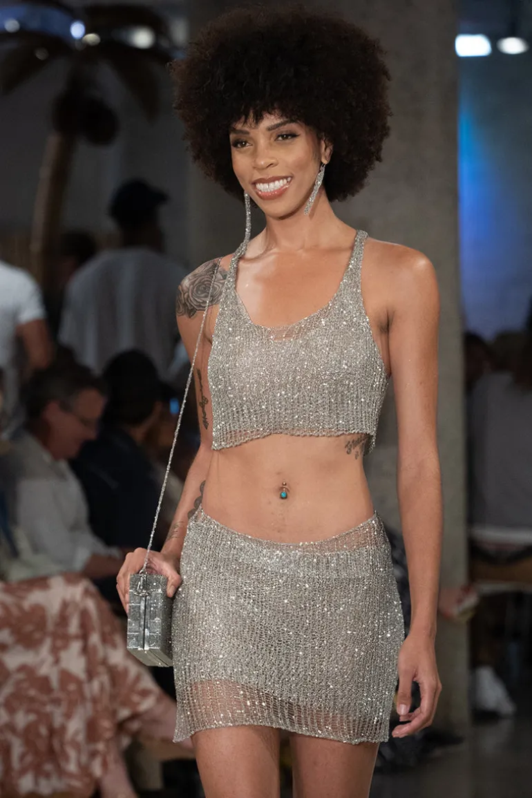 Tops<CULT MIA MIDAS RACERBACK WITH BRALETTE Silver