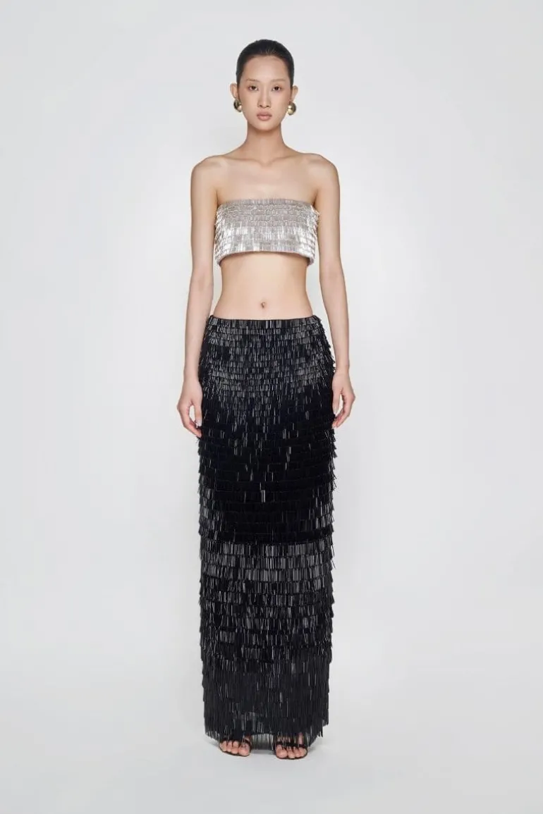 Outfit Sets<CULT MIA TONYY MAISON CROP TOP & SKIRT SET Silver