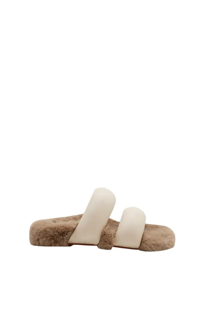 Sandals<CULT MIA VANILLA FAUX-FUR SANDALS Silverlake