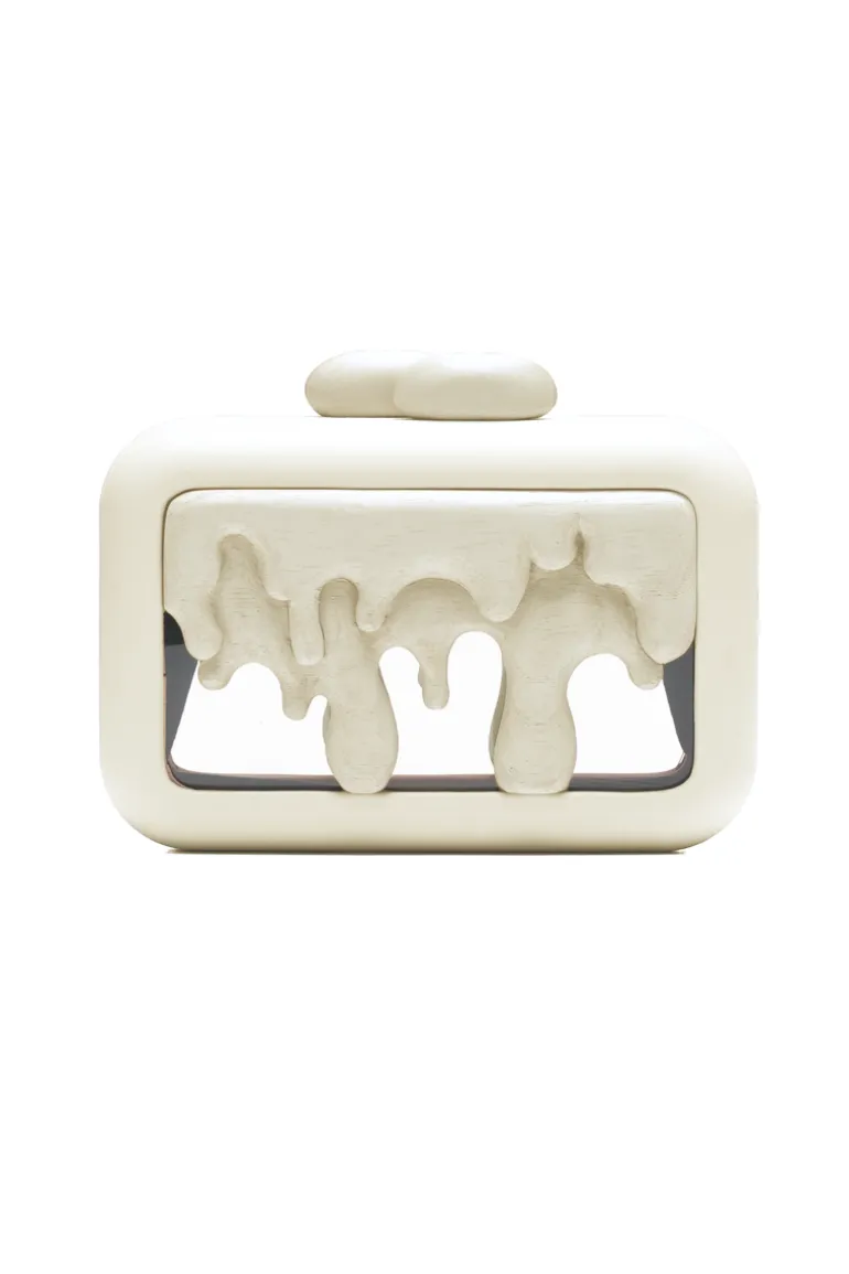 Clutch Bags<CULT MIA SIMETRIS DROPLET ACRYLIC CLUTCH Off-White