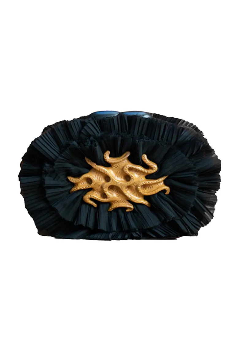 Clutch Bags<CULT MIA SIMETRIS PLISSÉ NOIR CLUTCH Black
