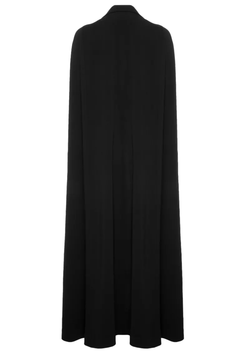 Blazers<CULT MIA SINGLE BUTTON LONG CAPE Black