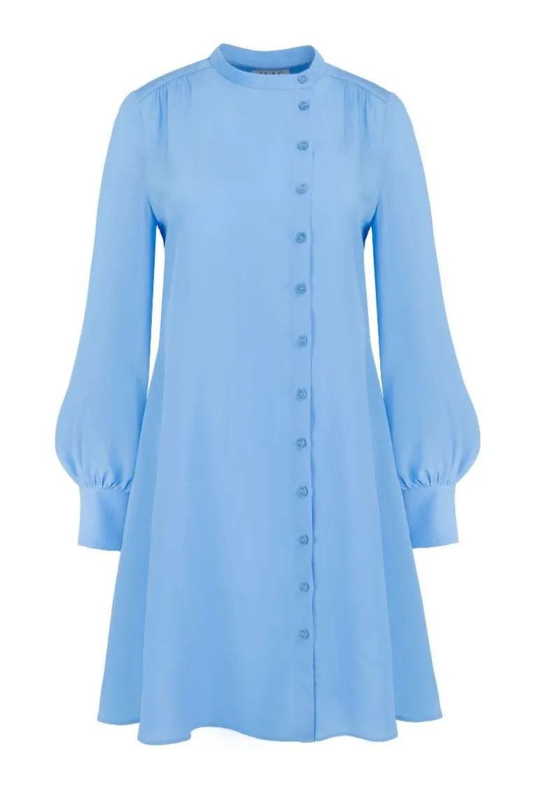 Dresses | Midi Dresses<CULT MIA SKY ASYMMETRIC SILK DRESS Blue