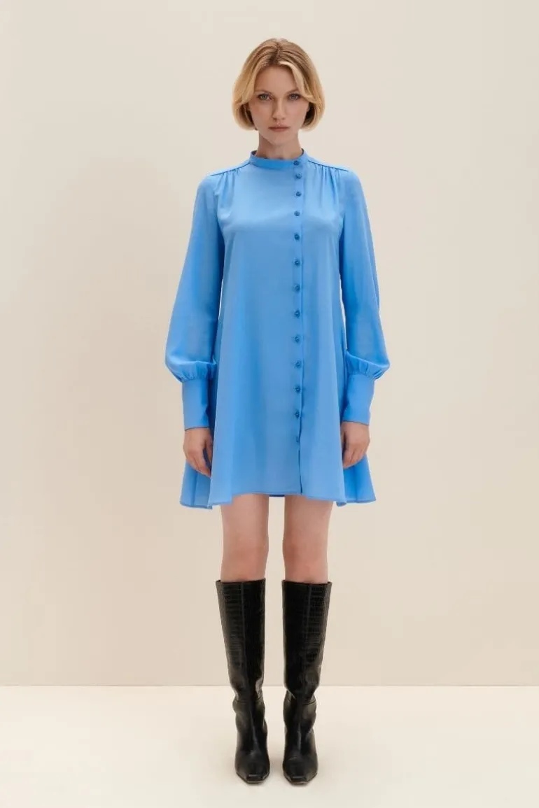 Dresses | Midi Dresses<CULT MIA SKY ASYMMETRIC SILK DRESS Blue