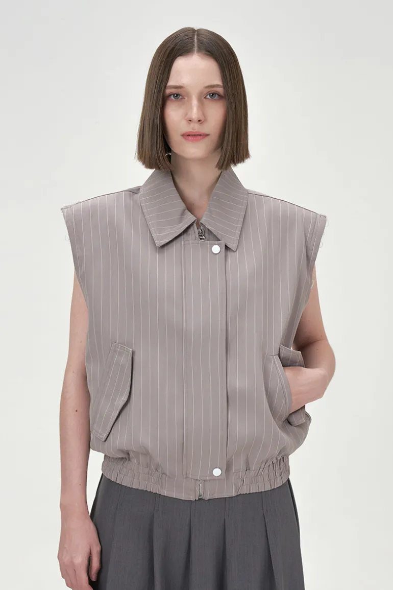 Jackets<CULT MIA SLOANE STRUCTURED VEST Gray
