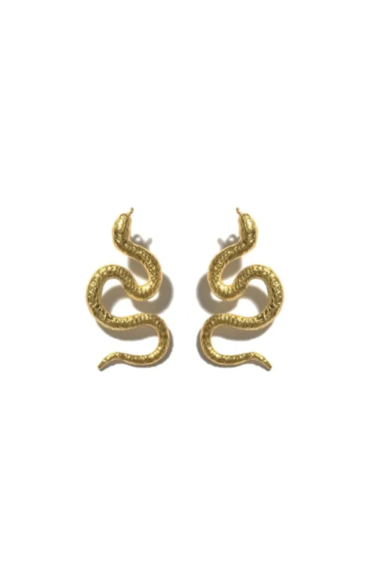 Earrings<CULT MIA SMALL SNAKE EARRINGS Gold-plated
