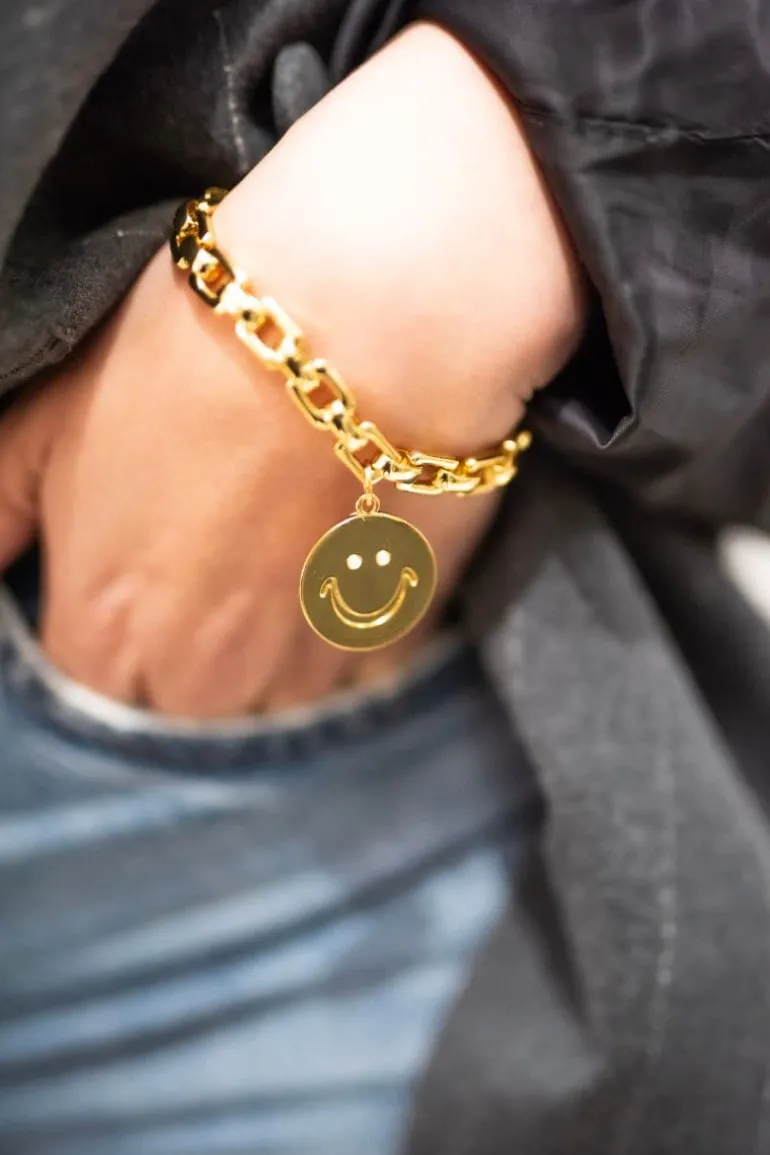 Bracelets<CULT MIA SMILE XL CHAIN BRACELET Gold