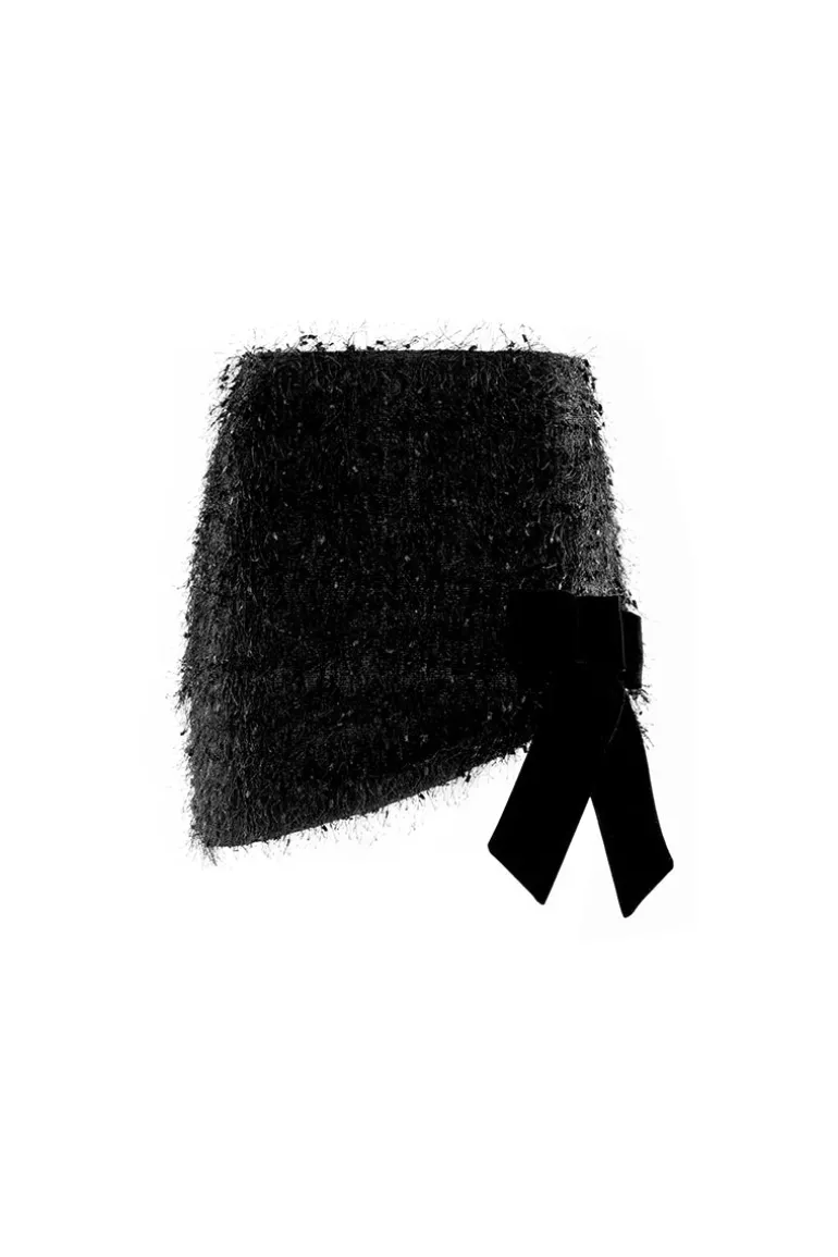 Skirts<CULT MIA SOFT MINI SKIRT WITH BOW Black