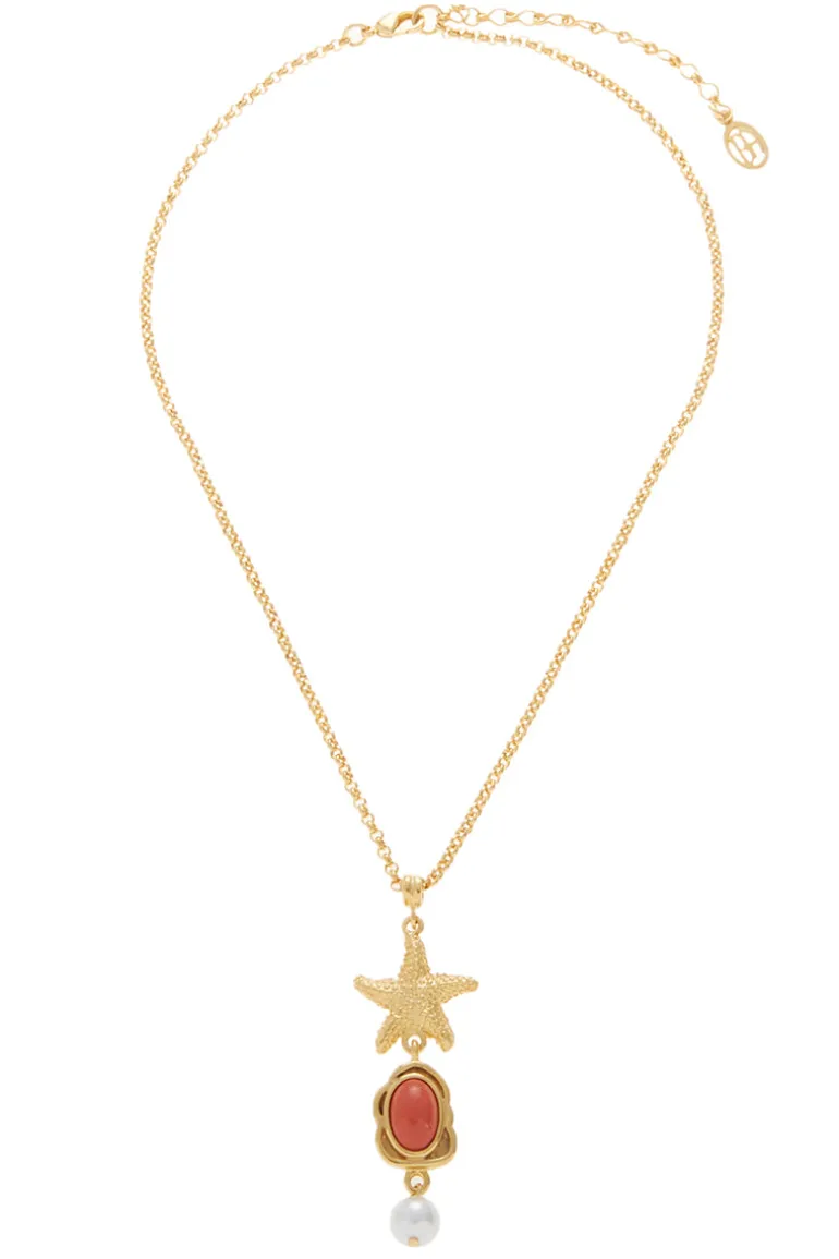 Necklaces<CULT MIA SOTERIA NECKLACE Gold & Coral