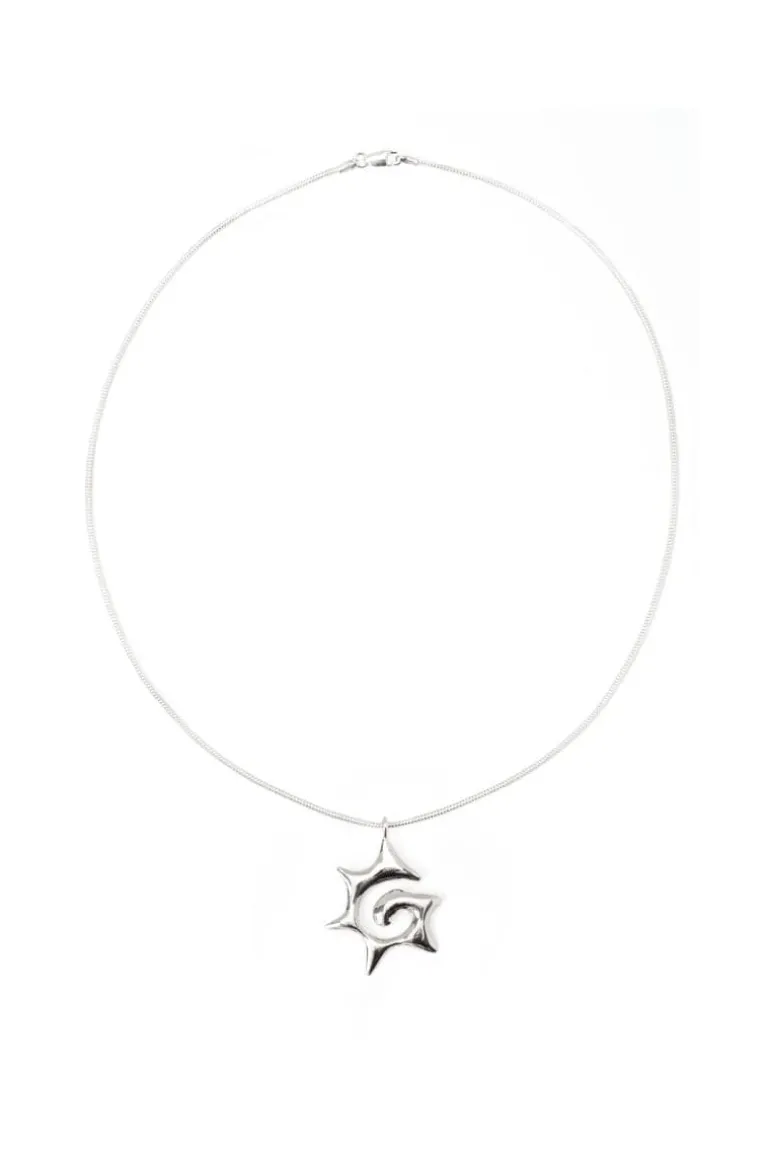 Necklaces<CULT MIA SPIKY SPIRAL NECKLACE SMALL Silver