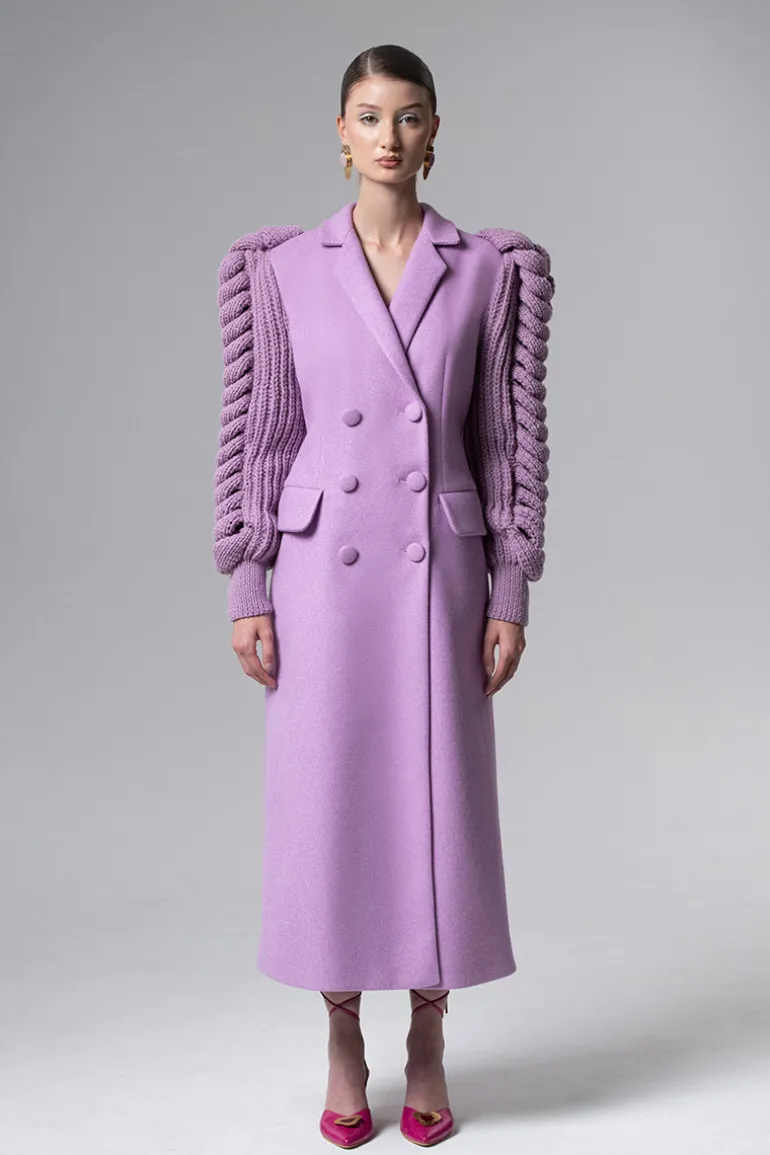Coats<CULT MIA STATEMENT SLEEVES COAT IN Lilac