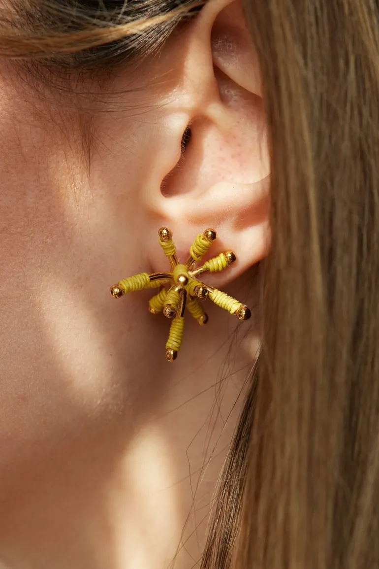 Earrings<CULT MIA STELLA MINI EARRINGS Yellow