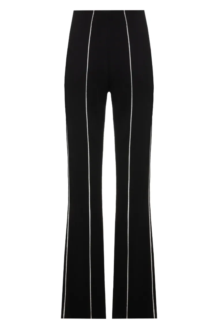 Pants<CULT MIA STRAIGHT LACE-LINED PANTS Black