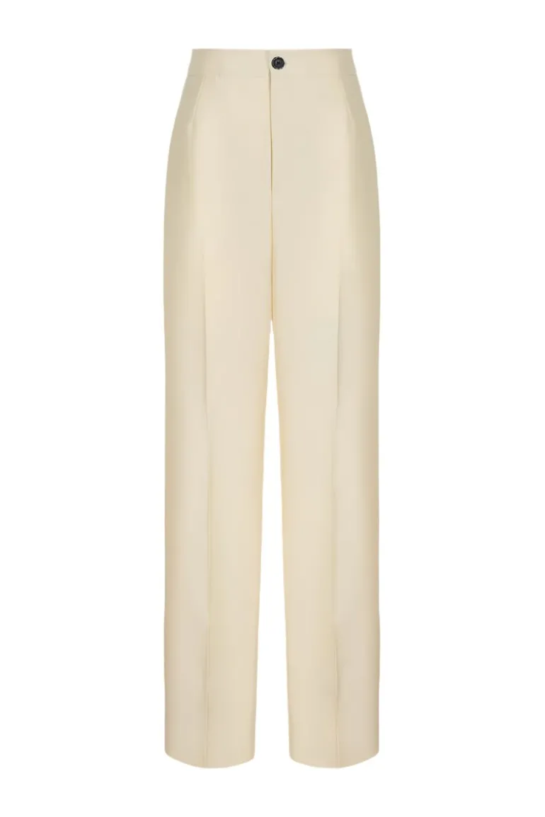 Pants<CULT MIA STRAIGHT-LEG PANTS WITH FRONT DARTS IN Beige