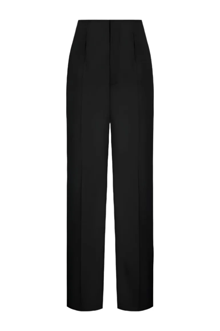 Pants<CULT MIA STRAIGHT-LEG PANTS WITH FRONT DARTS IN Black