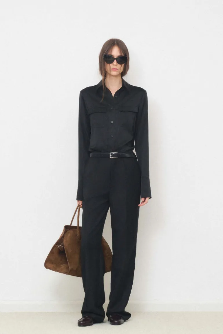 Pants<CULT MIA STRAIGHT-LEG PANTS WITH FRONT DARTS IN Black
