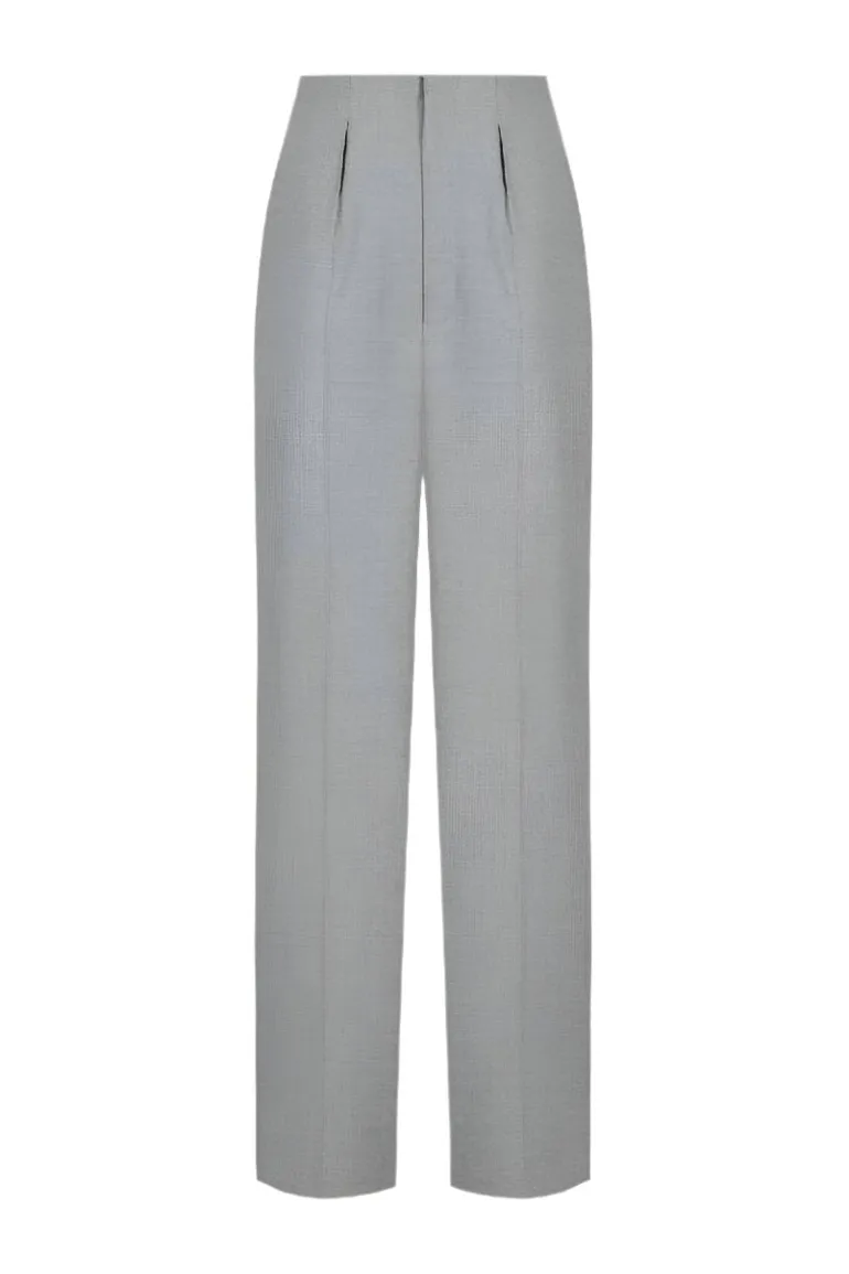 Pants<CULT MIA STRAIGHT-LEG PANTS WITH REVERSE FRONT PLEATS IN Gray