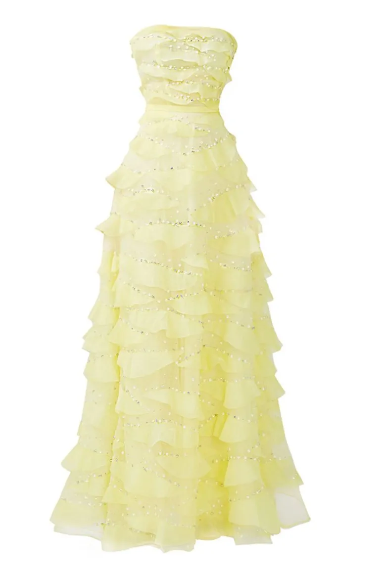 Dresses<CULT MIA STRAPLESS LIGHT MAXI DRESS Yellow