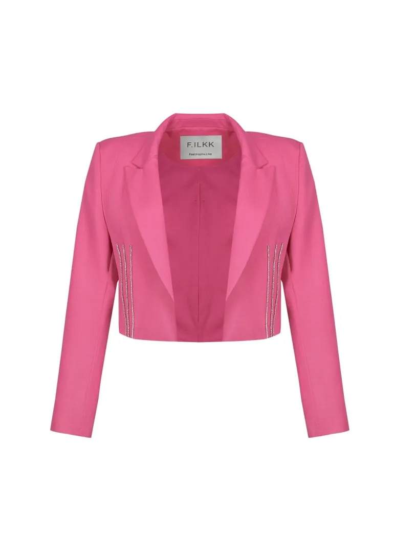 Jackets<CULT MIA STUDDED CROPPED COTTON JACKET