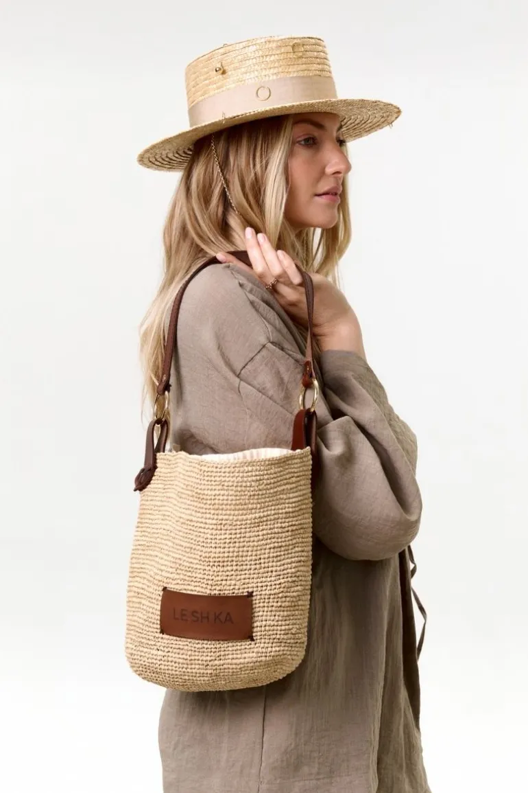 Shoulder Bags<CULT MIA SUMMER RAFFIA SHOULDER BAG Beige/Brown