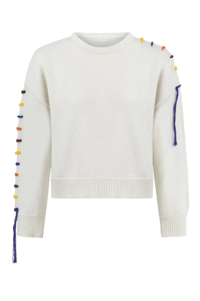 Knitwear<CULT MIA SUNDOWN CASHMERE THREAD SWEATER Ecru
