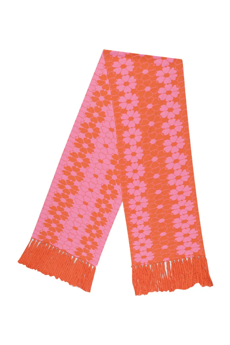 Scarves<CULT MIA SUN-KISSED FLORAL KNIT SCARF Red