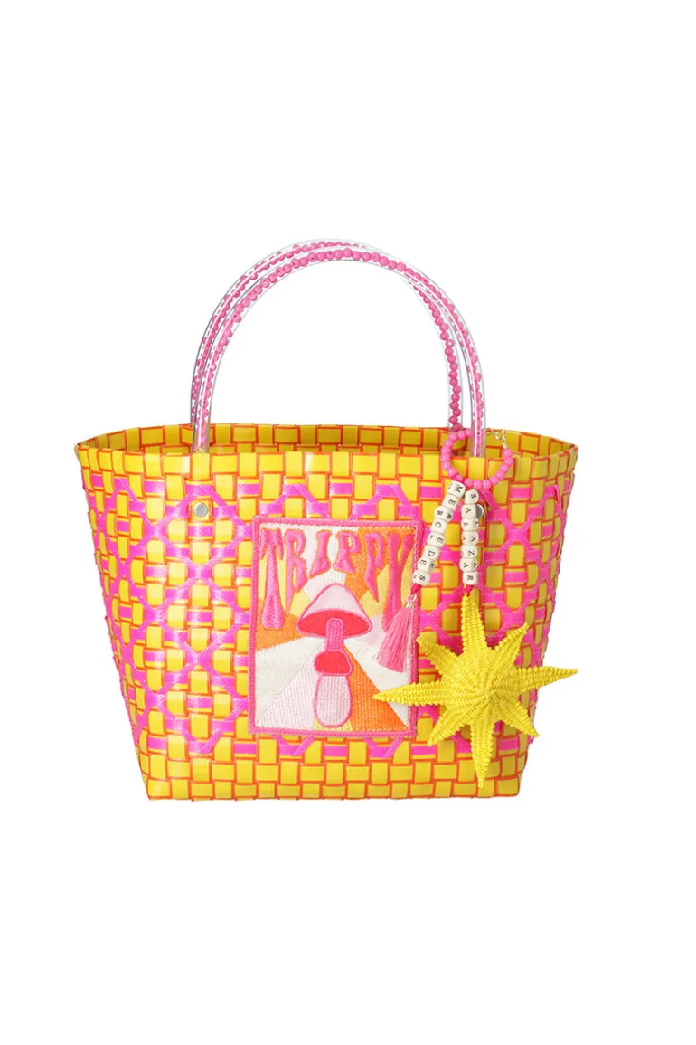 Top Handle Bags<CULT MIA SUNNY ZUNCHO MEDIUM TOTE BAG Yellow and Pink