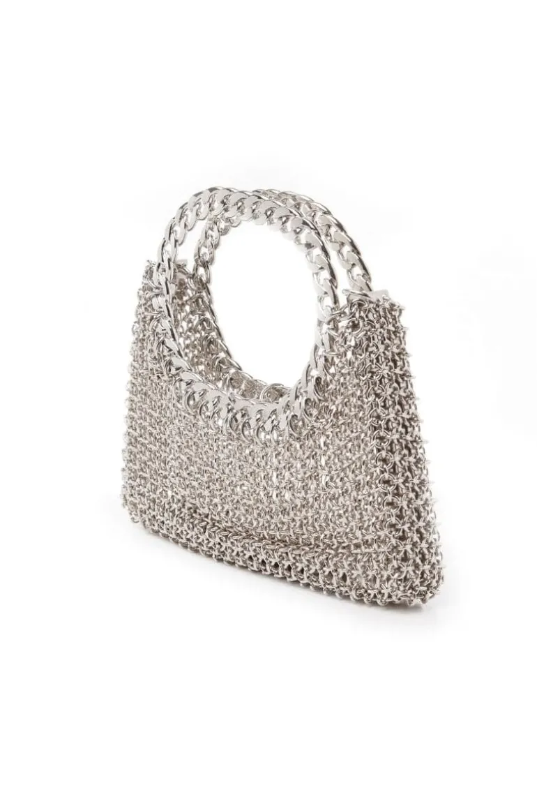 Top Handle Bags<CULT MIA SUPREME CHAIN TOP HANDLE BAG Silver