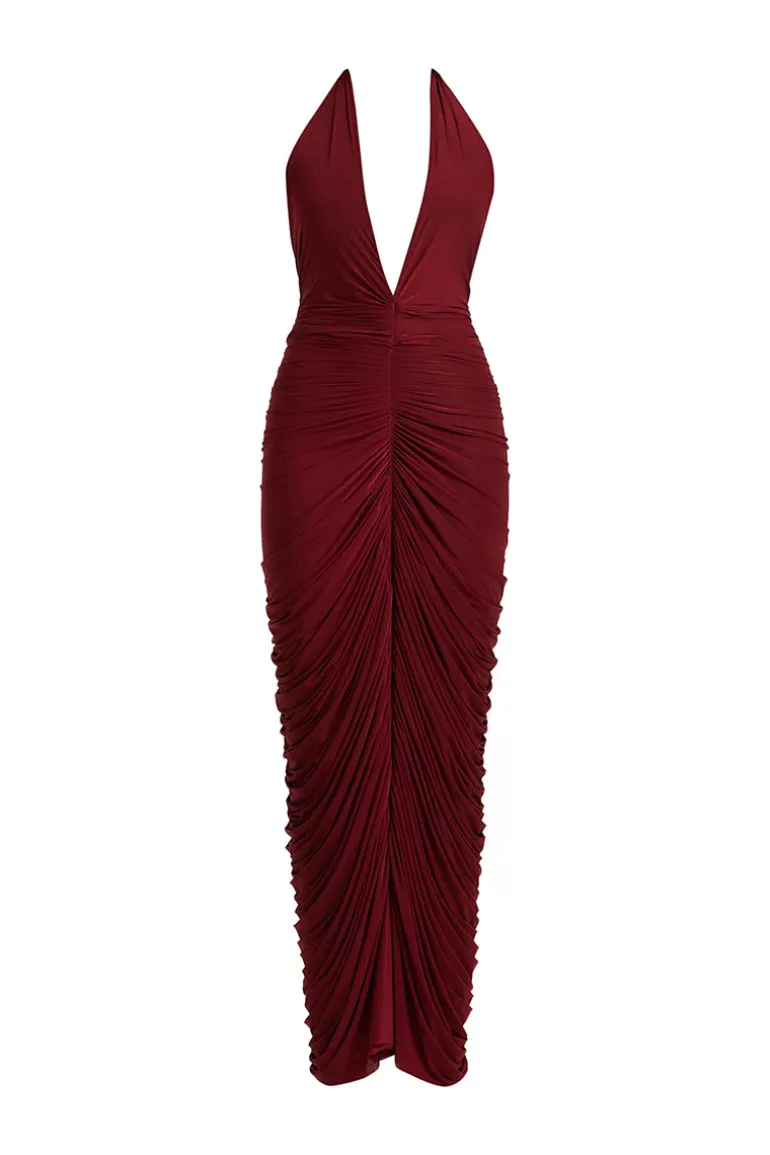 Dresses | Midi Dresses<CULT MIA SUSAN V NECK MAXI DRESS Maroon