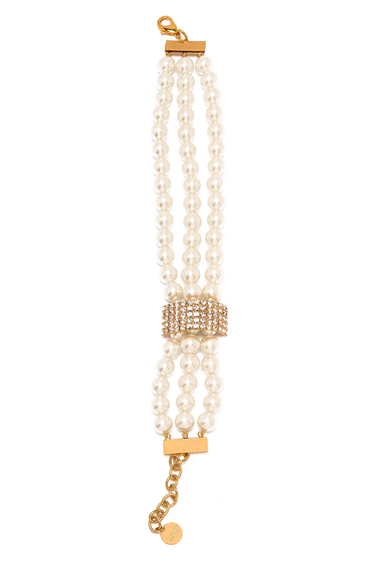 Necklaces<CULT MIA SUSI PEARL NECKLACE Pearl and Crystal